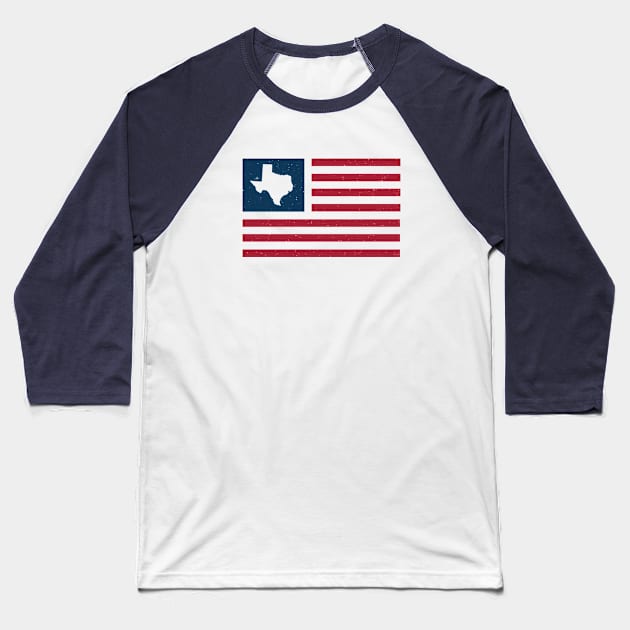 Vintage Texas USA Flag // Retro American Flag Stars and Stripes Baseball T-Shirt by SLAG_Creative